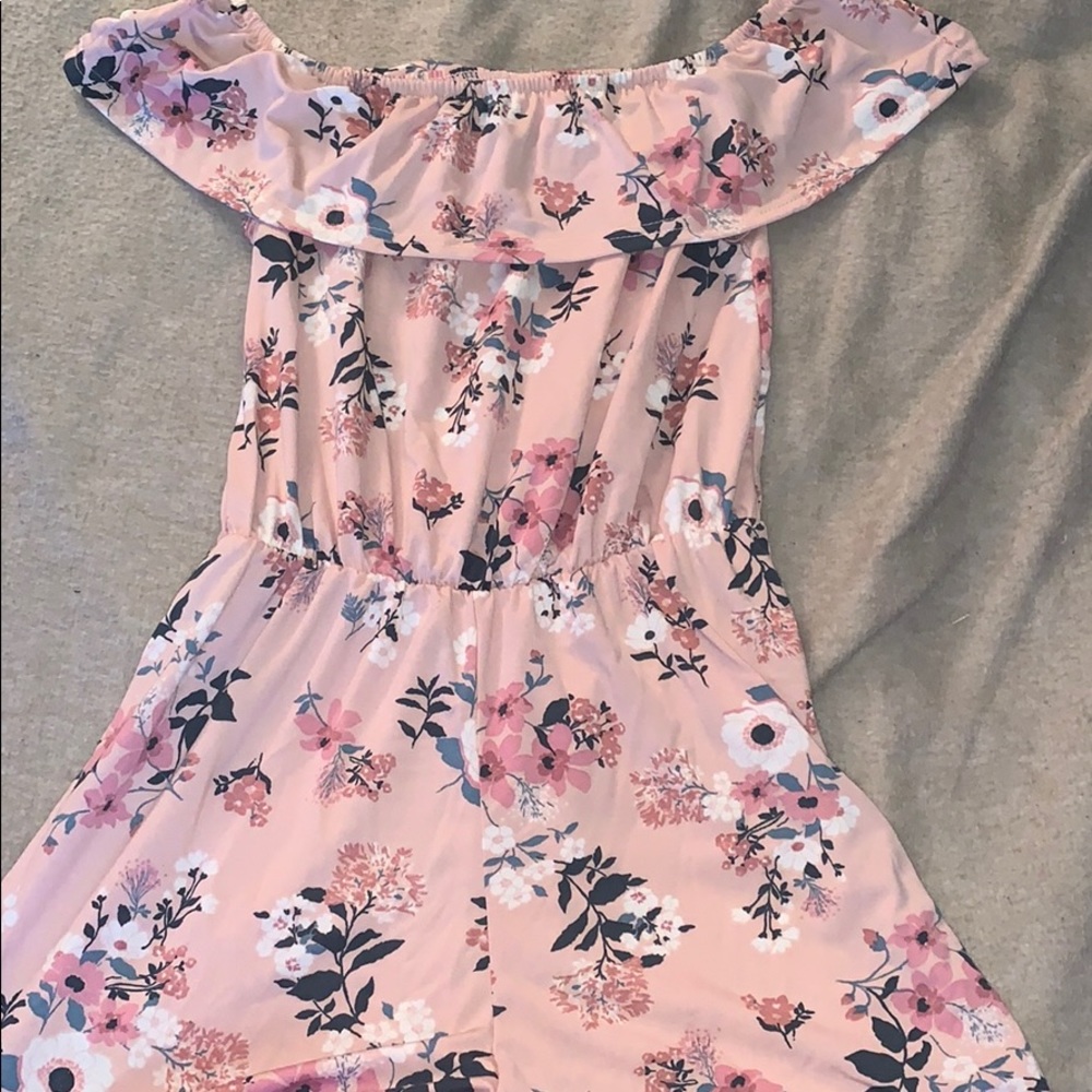 Pink flower romper